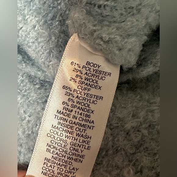 Arizona Jean Co Blue Mohair Wool Cropped Pullover Sweater - Picture 6 of 8